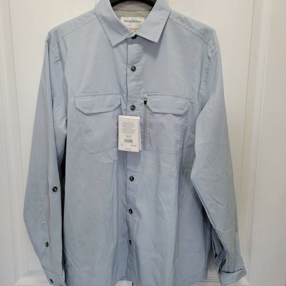 Wind River No Fly Zone Dress Shirt Button Up Long Sleeve Insect Repellent M NWT